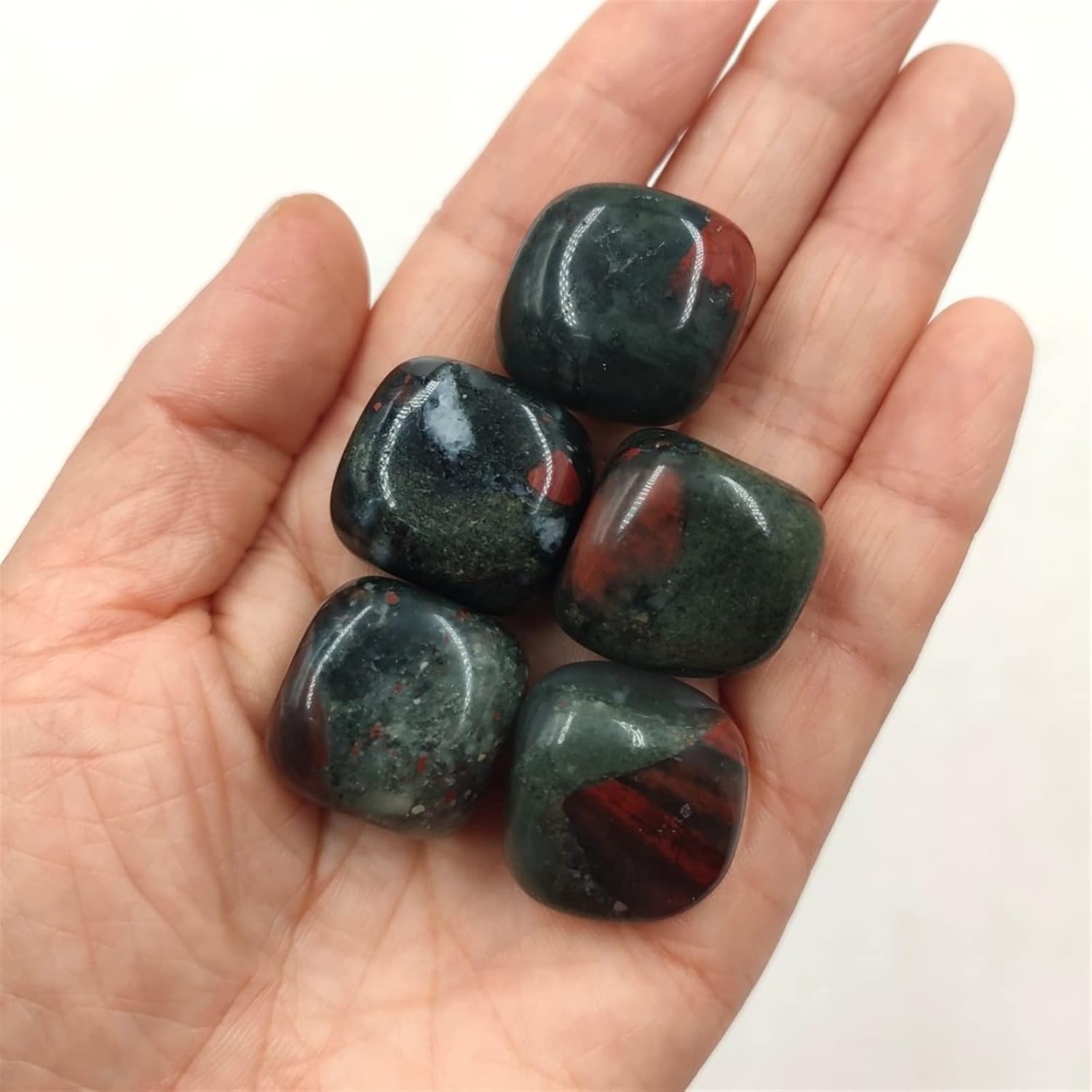 100g Bulk Natural Bloodstone Tumbled Stones for Home Decoration