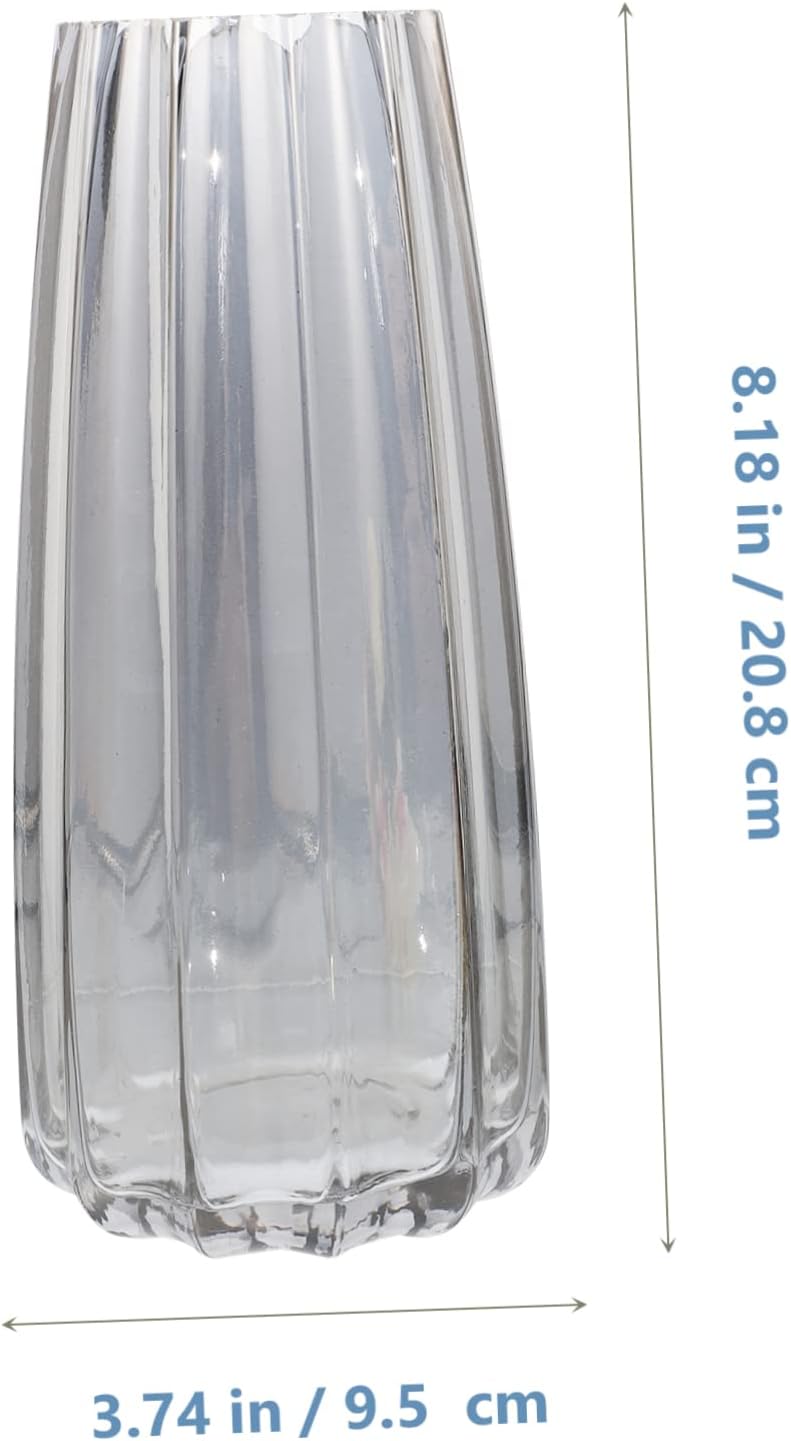 Cabilock Smoky Grey Glass Vase for Dried Flowers and Plants