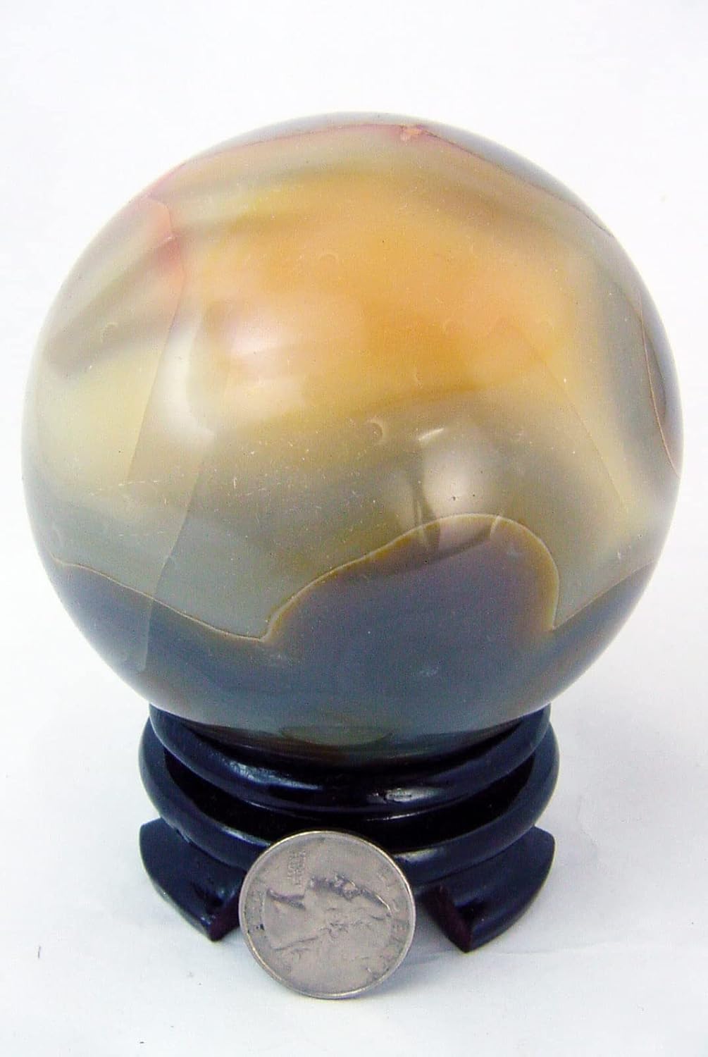 Carnelian Agate Sphere 88mm with Stand