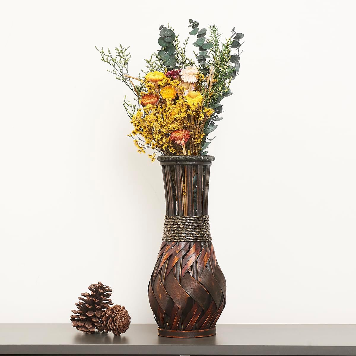 Eco-Friendly Bamboo Floor Vase - 142 Inch Handmade Decorative Vase