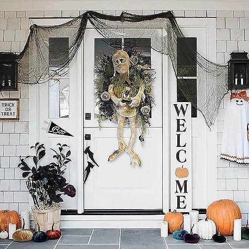 Halloween Mummy Wreath for Front Door