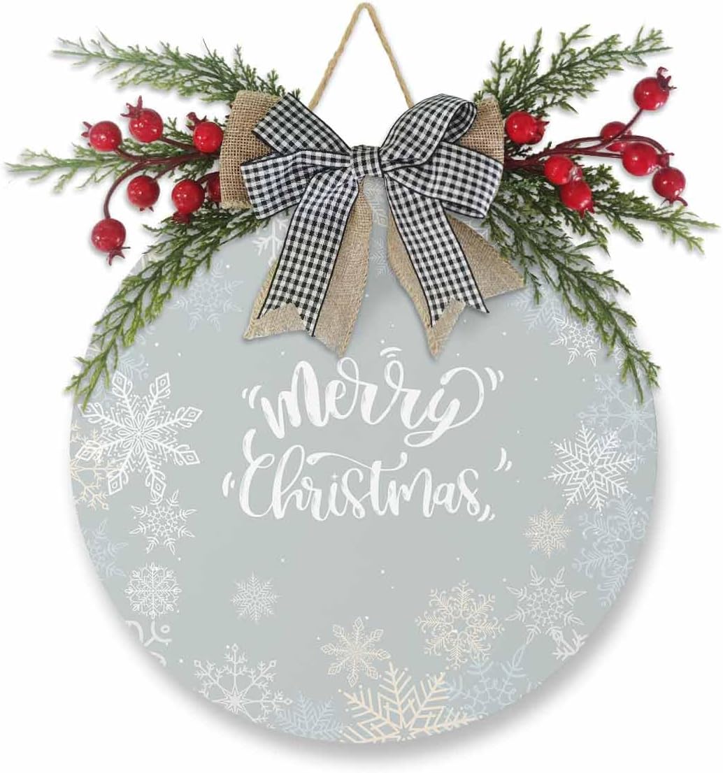 LooPoP Christmas Wreath Welcome Sign Wooden Decor