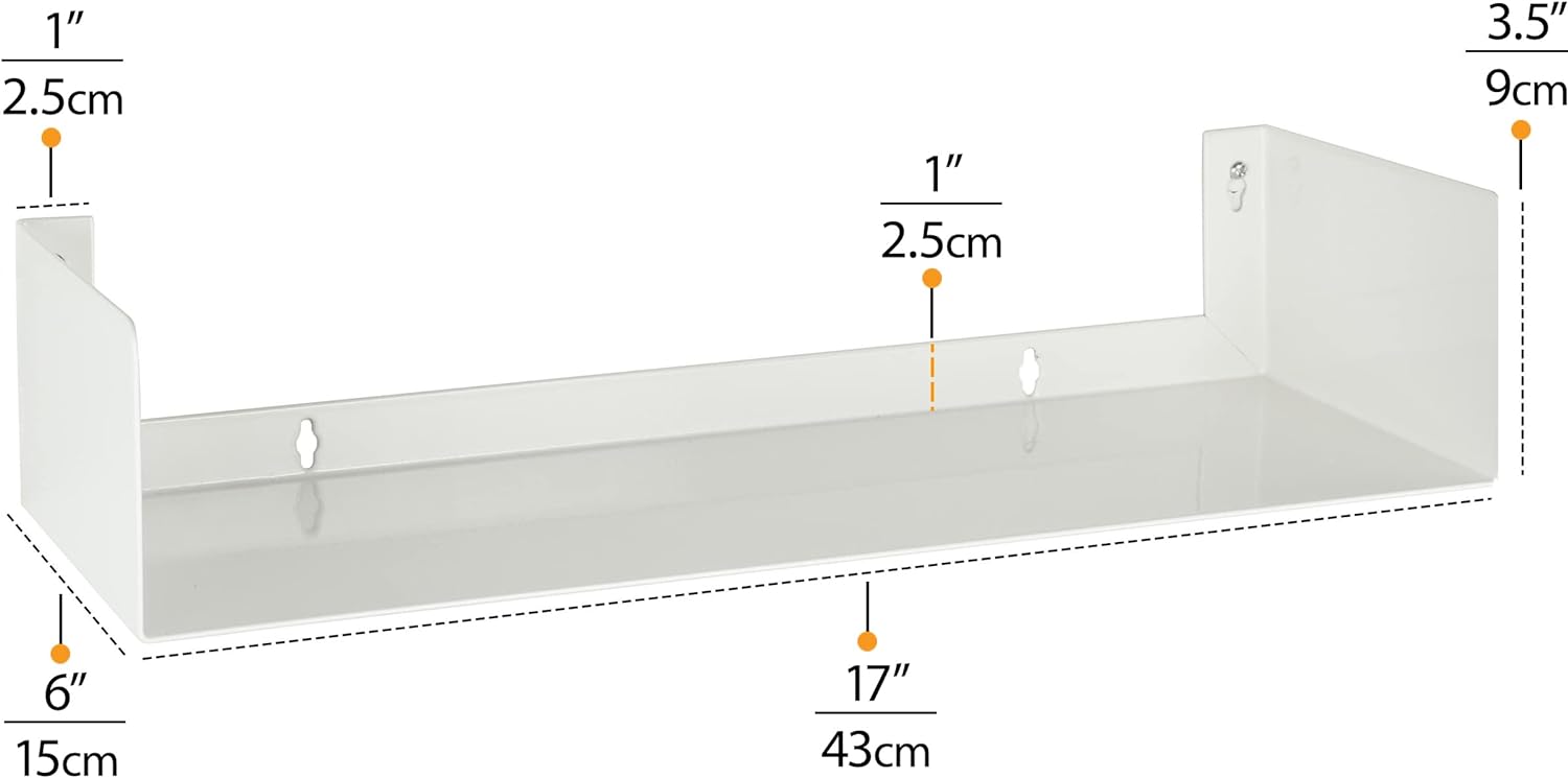 Wallniture Bali White Floating Shelves Set of 3