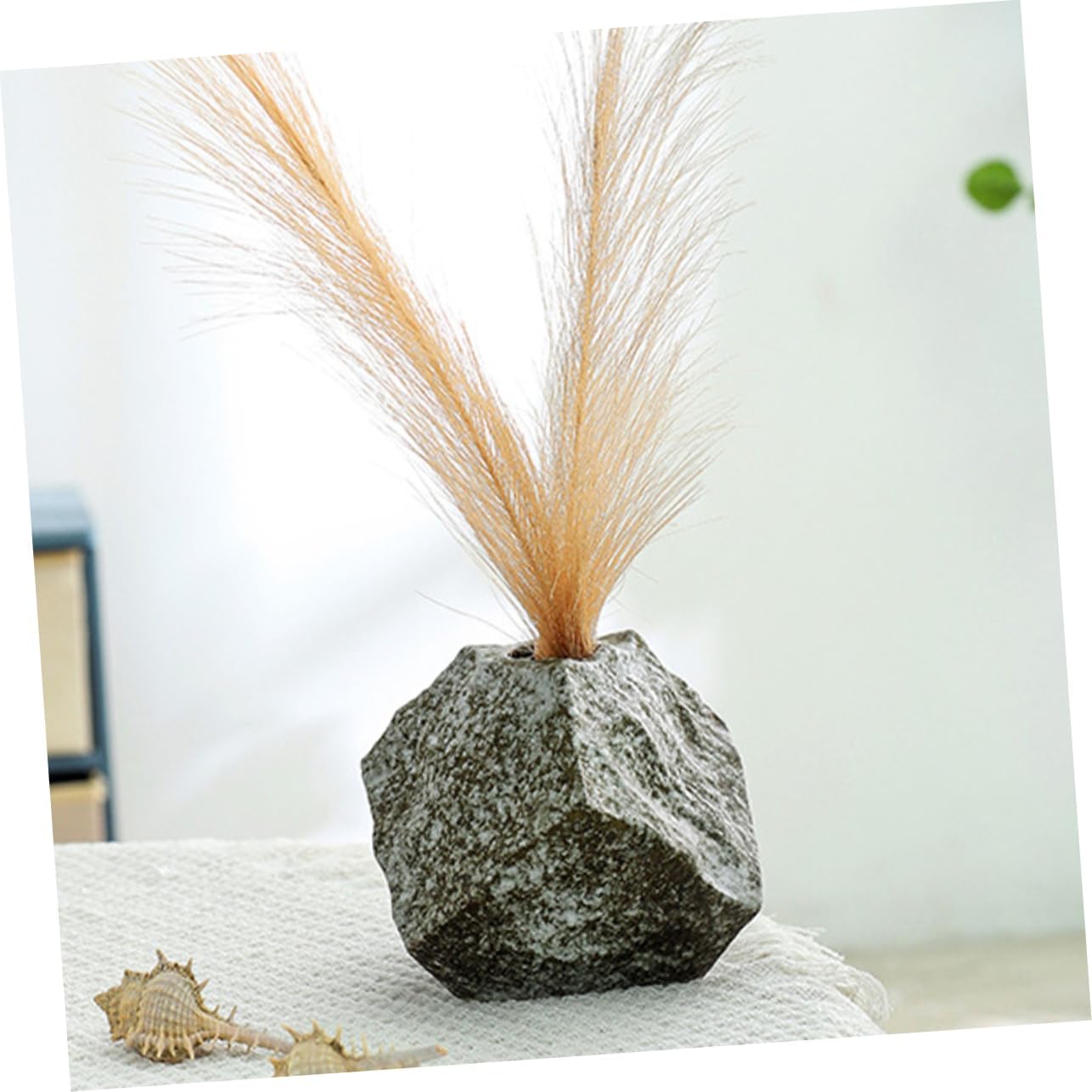 PRETYZOOM Modern Ceramic Flower Vase with Unique Rock Pattern