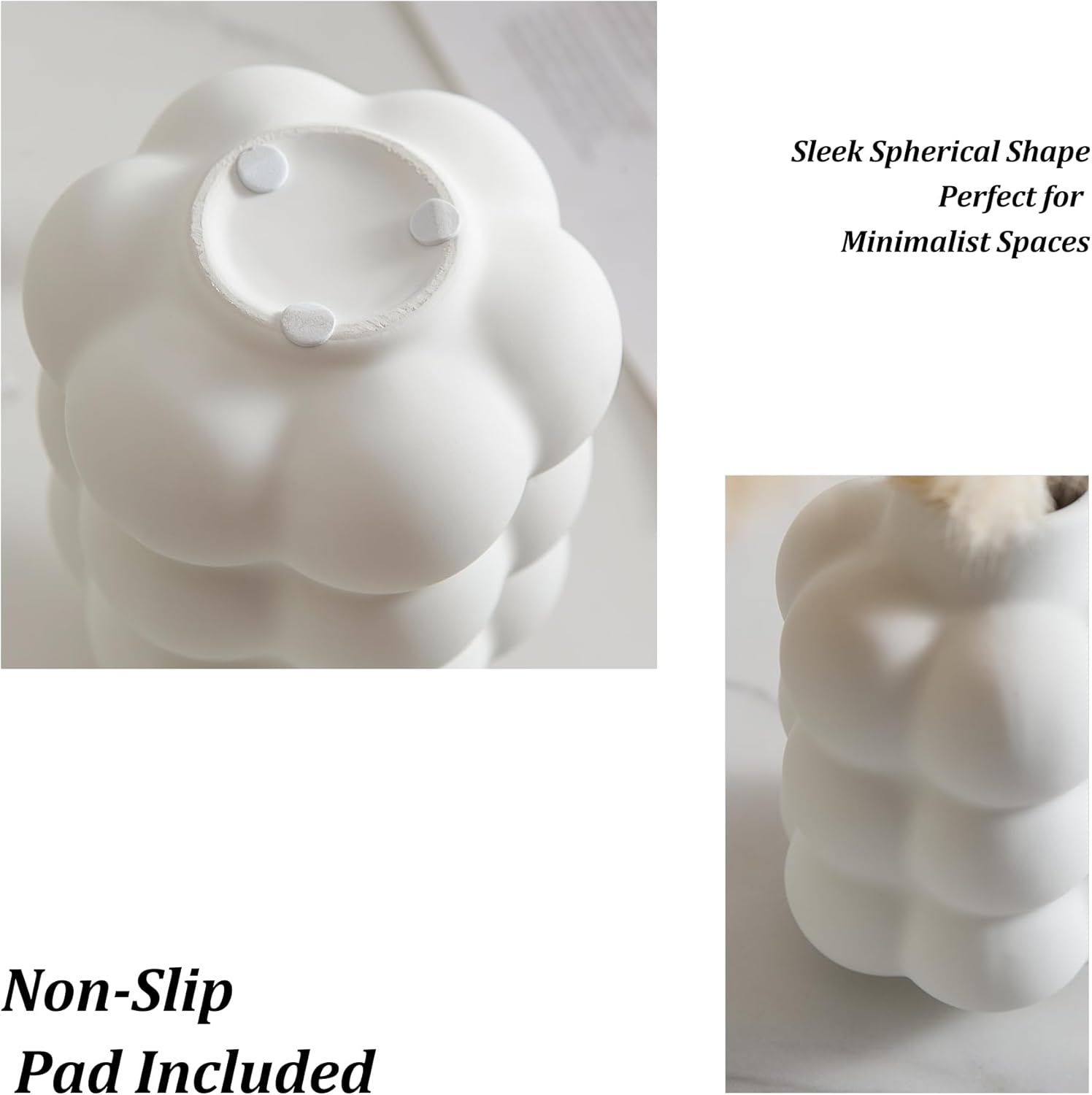 JOJUNO White Ceramic Vase for Home Decor