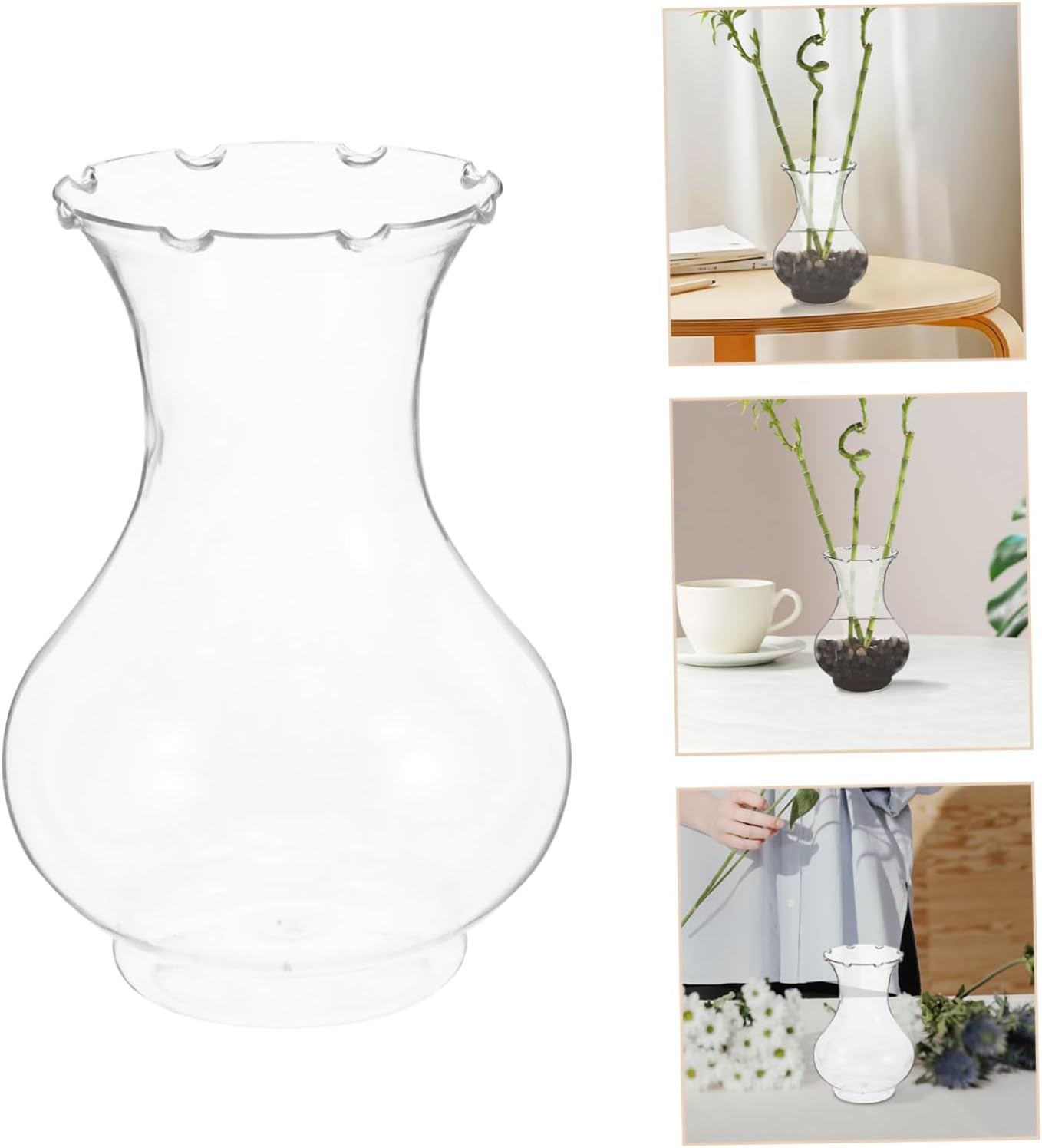 4pcs Clear Plastic Hydroponic Plant Vase for Home Decor