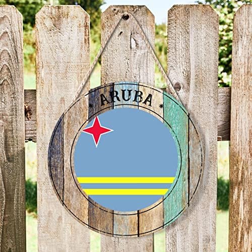 Farmhouse Door Hanger Aruba Wood Sign 12x12
