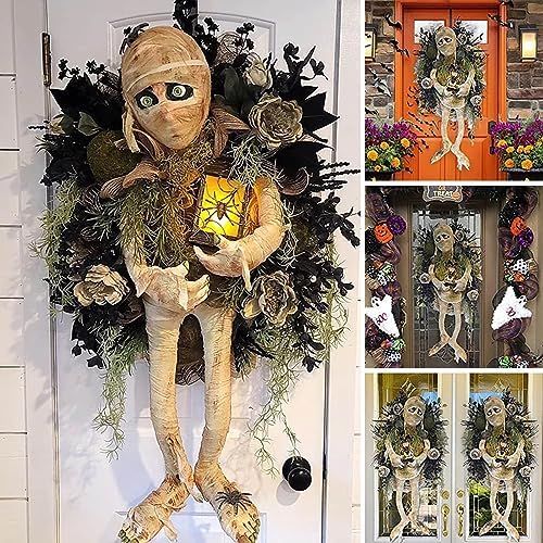 Halloween Mummy Wreath for Front Door