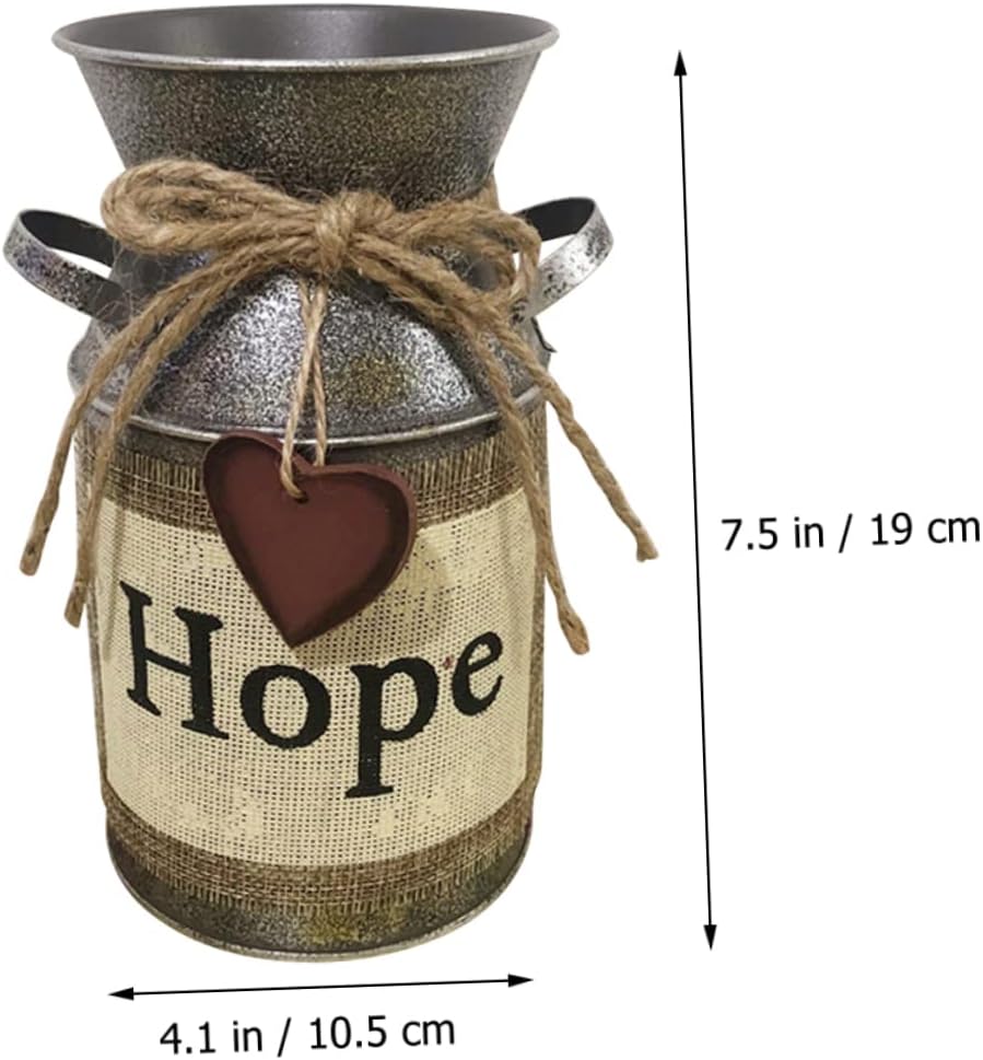 Rustic Iron Flower Vase for Farmhouse Decor