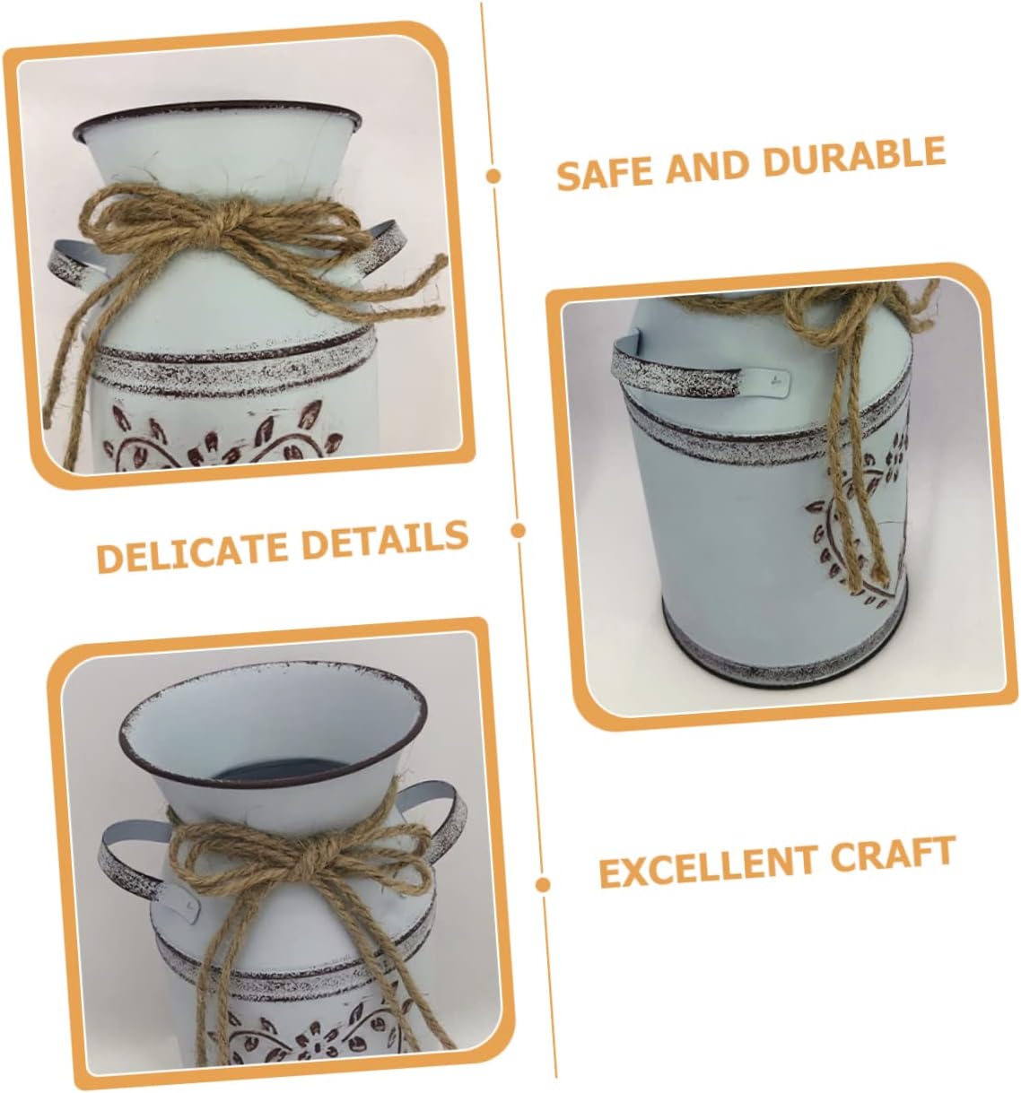 VOSAREA Vintage Metal Flower Vase for Home Decor