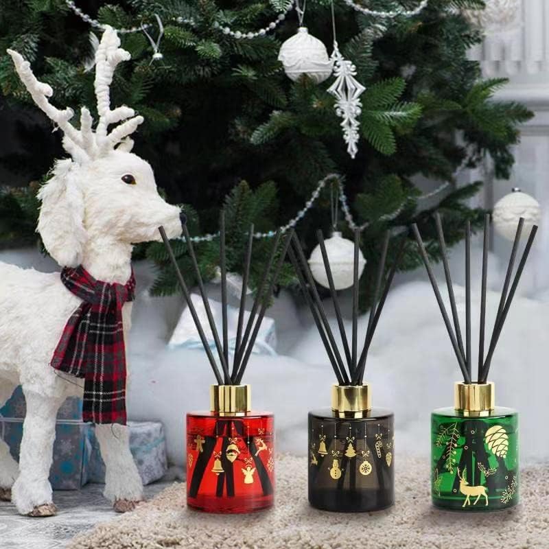 Brakula Holiday Reed Diffuser Set 8 Sticks with Christmas Jar Design