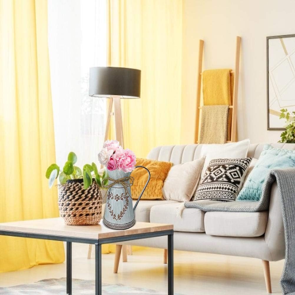 Heart-Shaped Leaf Country Style Metal Vase for Home Decor