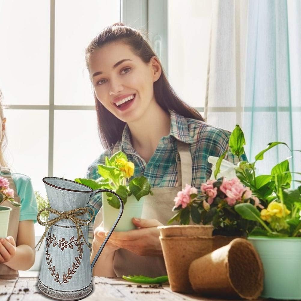 Heart-Shaped Leaf Country Style Metal Vase for Home Decor