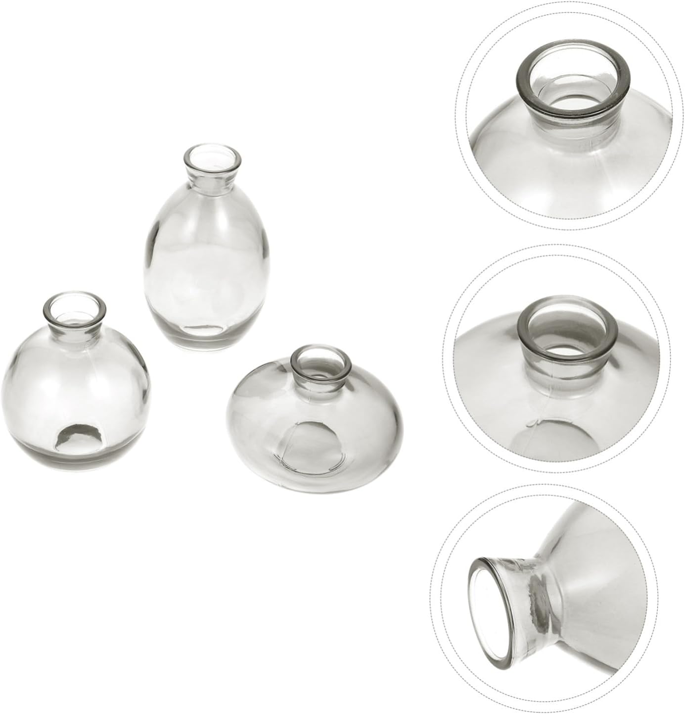 PRETYZOOM 3 Pack Hydroponic Glass Vases for Home Office Decor