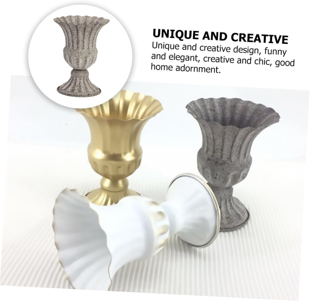 POPETPOP Vintage Wrought Iron Flower Pot for Dried Flowers