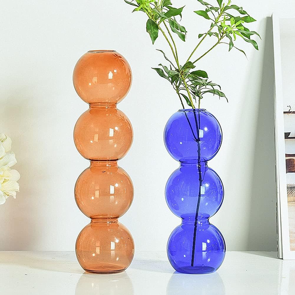 WAYUTO Clear Glass Bubble Vase for Home Decor