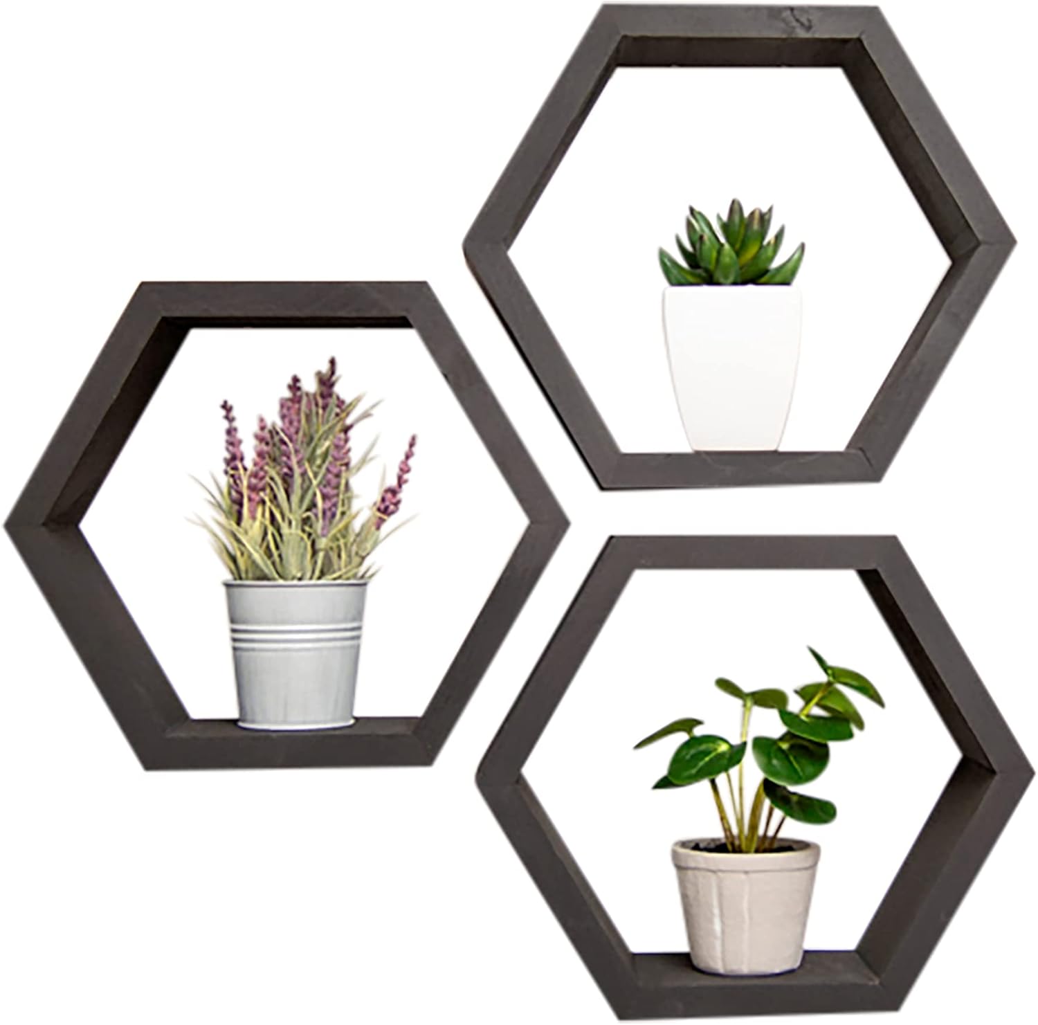 Drakestone Hexagon Floating Shelves 3-Pack Black