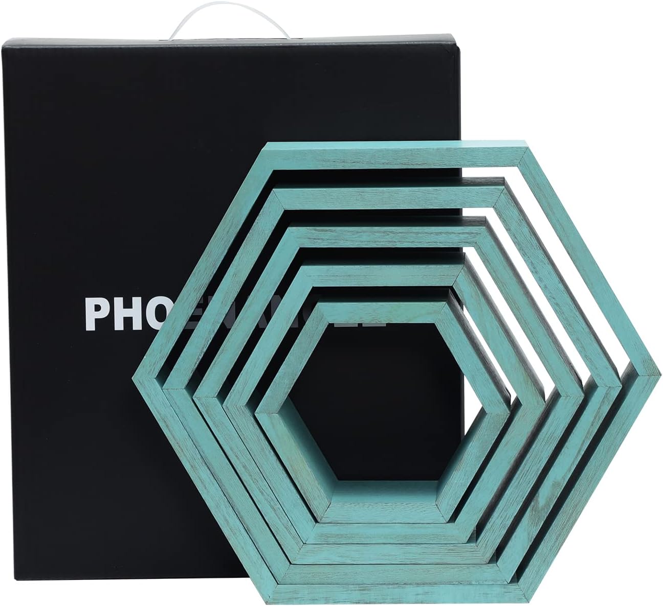 PHOENANCEE Hexagon Floating Shelves Set of 5