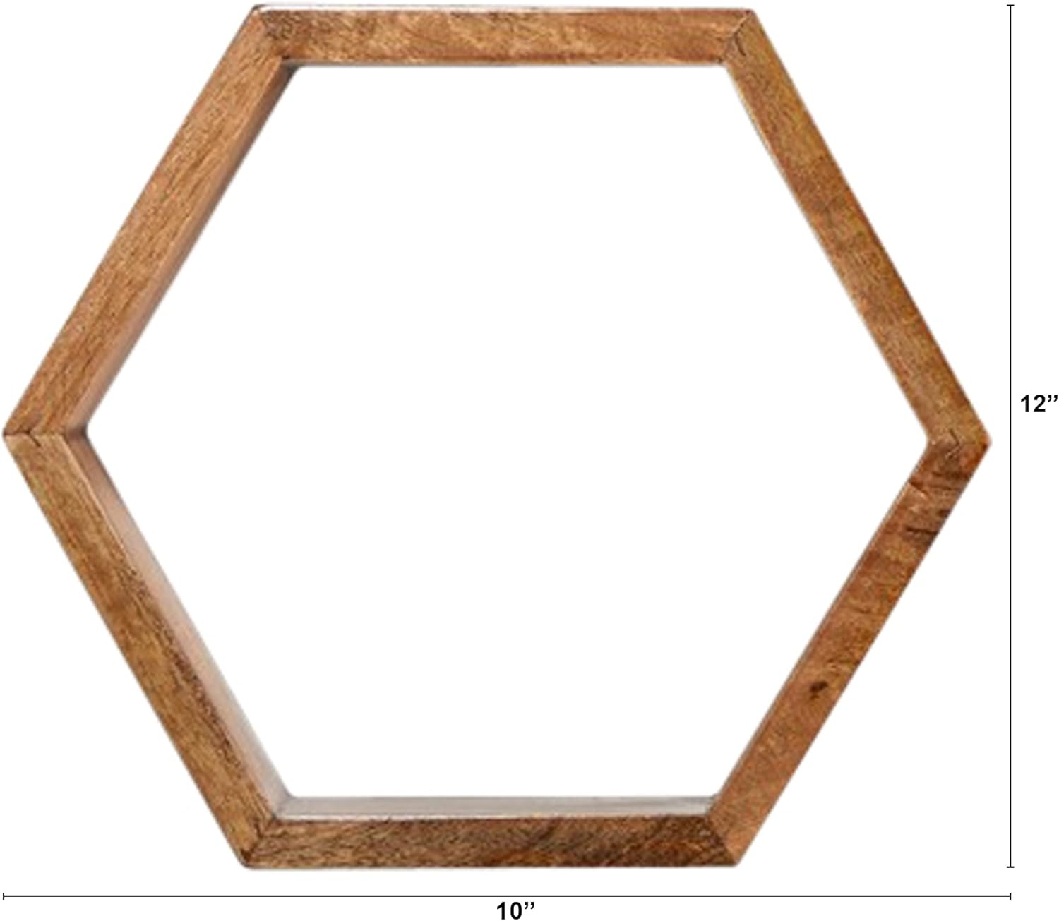 Nearly Natural 12in Wooden Hexagon Floating Shelf Set of 5