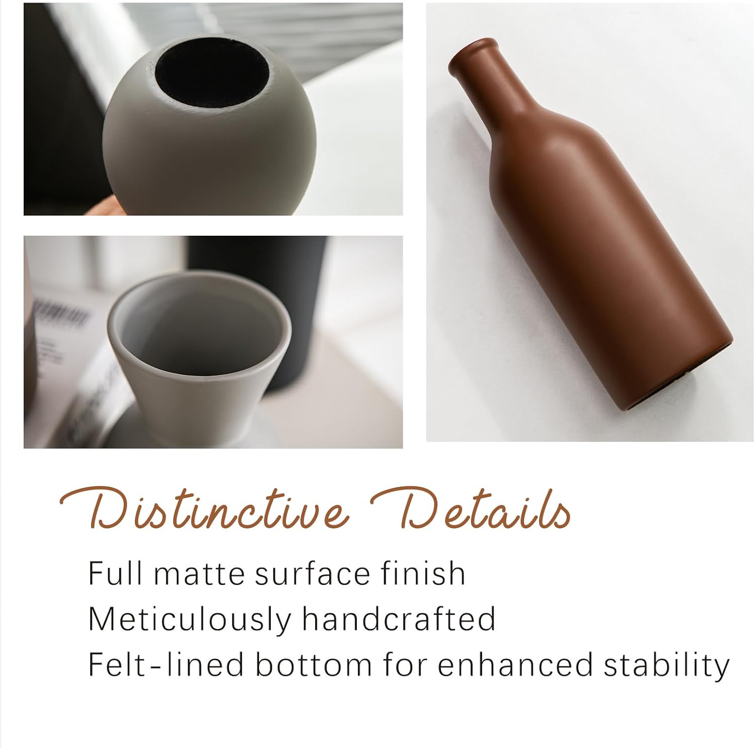 Modern Ceramic Flower Vase Set - 3 Pcs for Home Decor