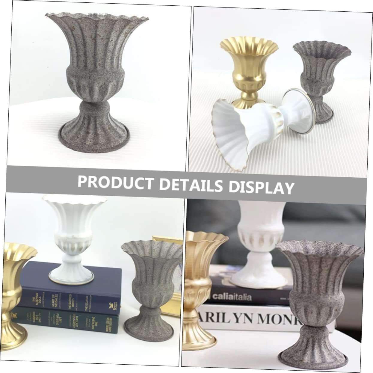 POPETPOP Vintage Wrought Iron Flower Pot for Dried Flowers