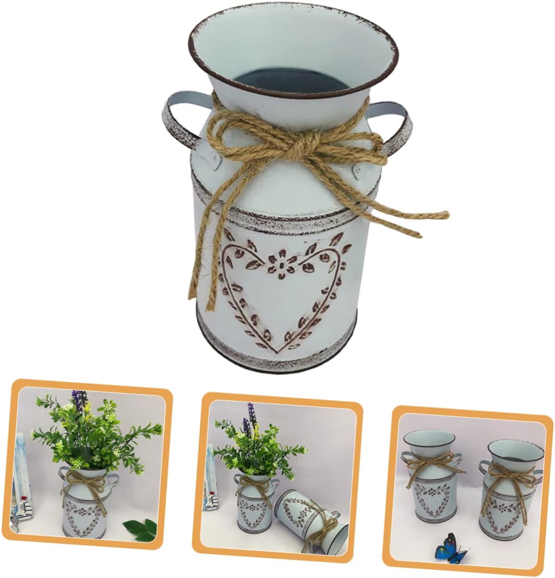 VOSAREA Vintage Metal Flower Vase for Home Decor