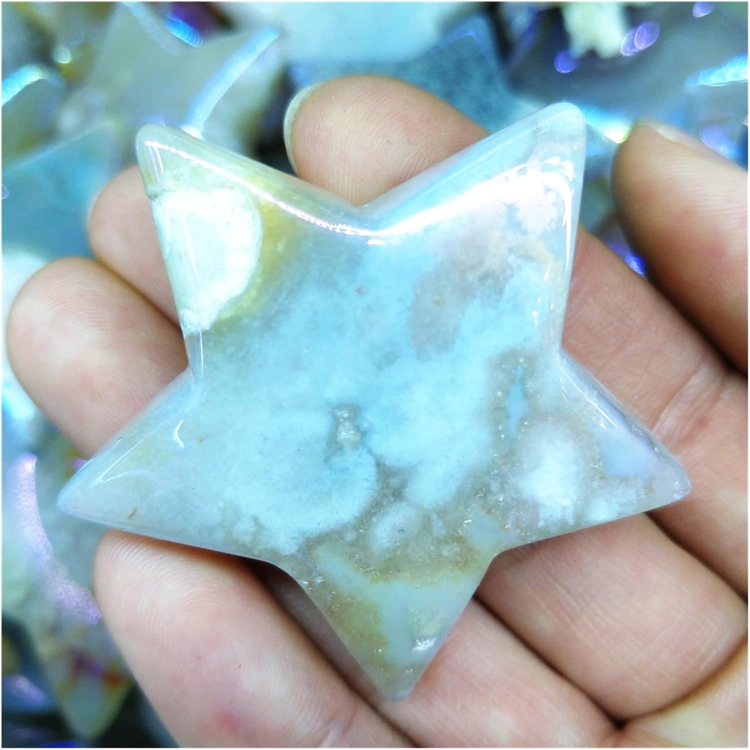FLOAPA Natural Cherry Blossom Agate Decor Stones