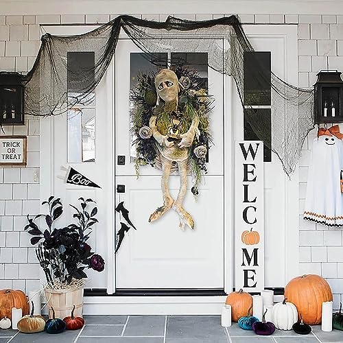 Halloween Mummy Wreath for Front Door