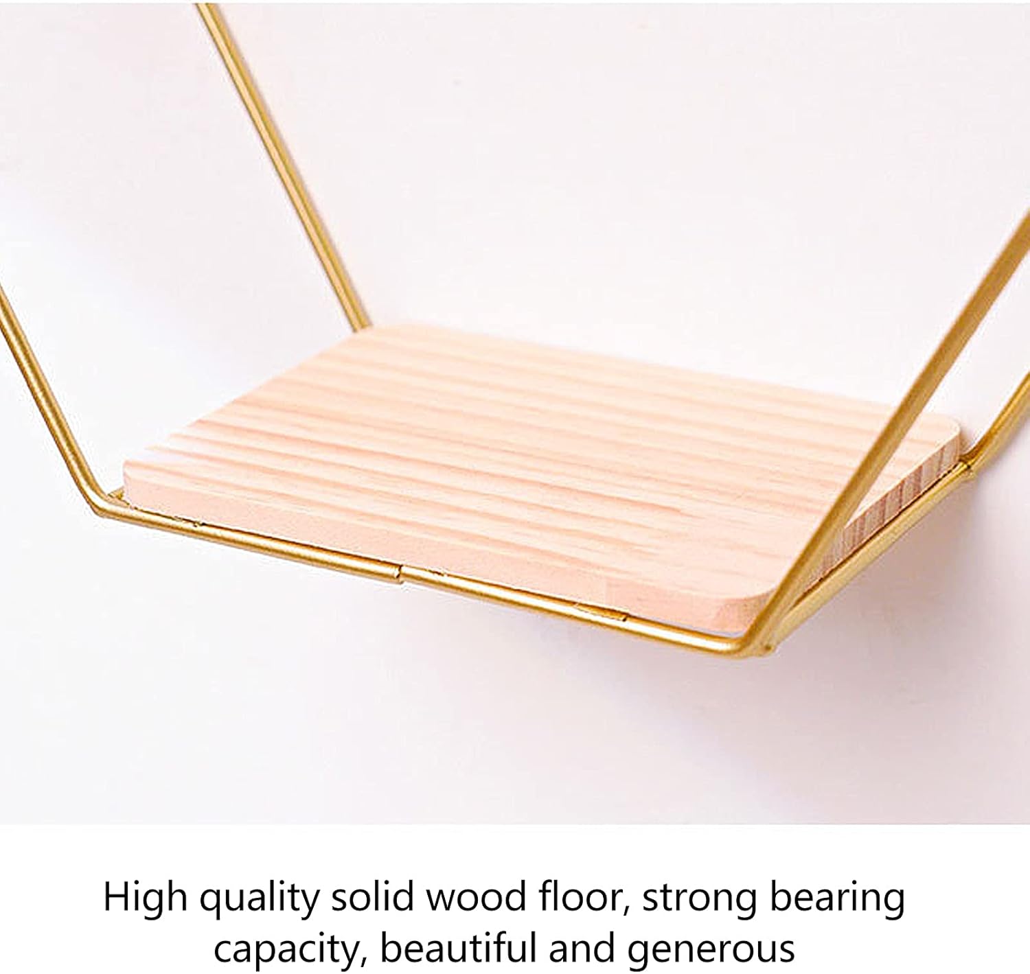 3Pcs Gold Hexagonal Floating Shelves Wall Decor