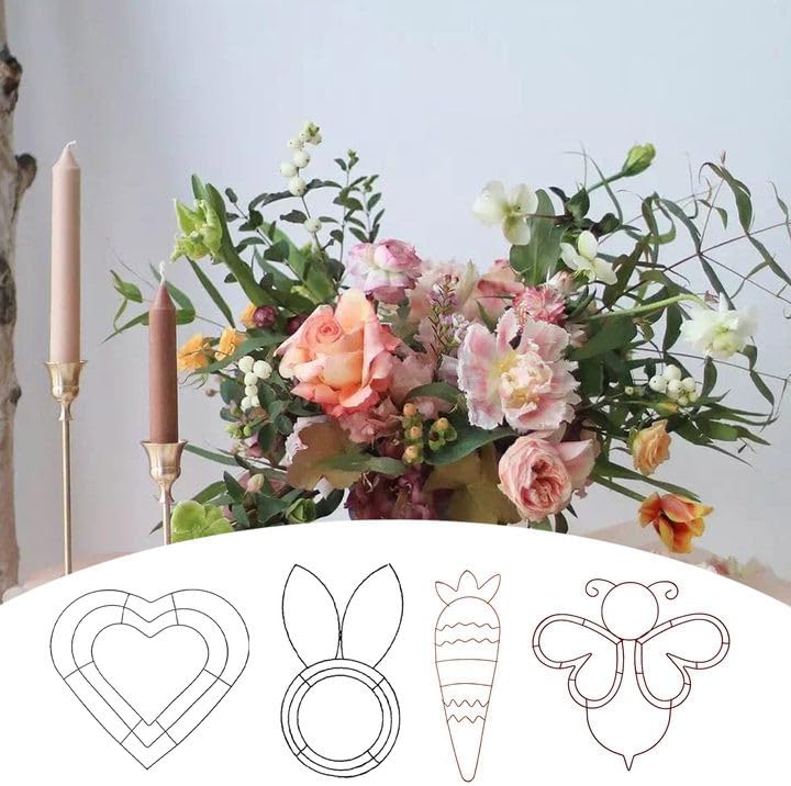 Easter Bunny Wreath Frame 3PCS Metal Wire Decor 1