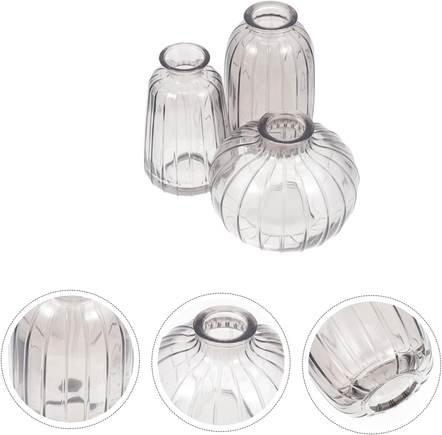 PRETYZOOM 3pcs Creative Dried Flower Display Vase Set