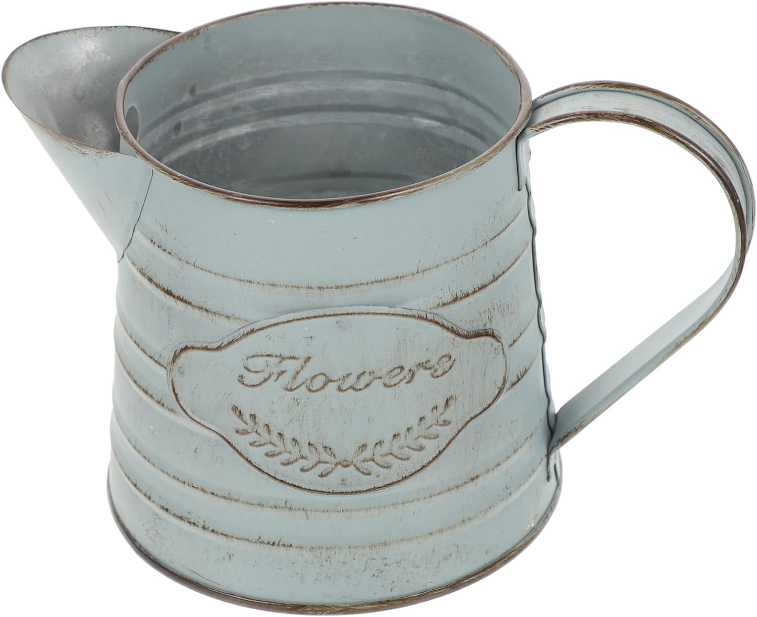 Happyyami Vintage Metal Flower Jug Decorative Pot for Home Office Garden Decor