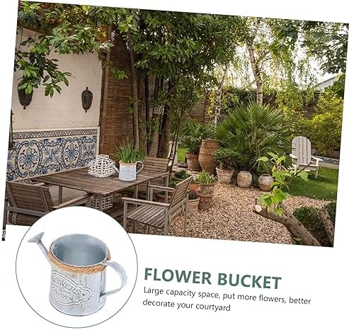 SUPVOX 2pcs Antique Iron Flowerpot Rope Dried Flower Decor Vintage Style Vase