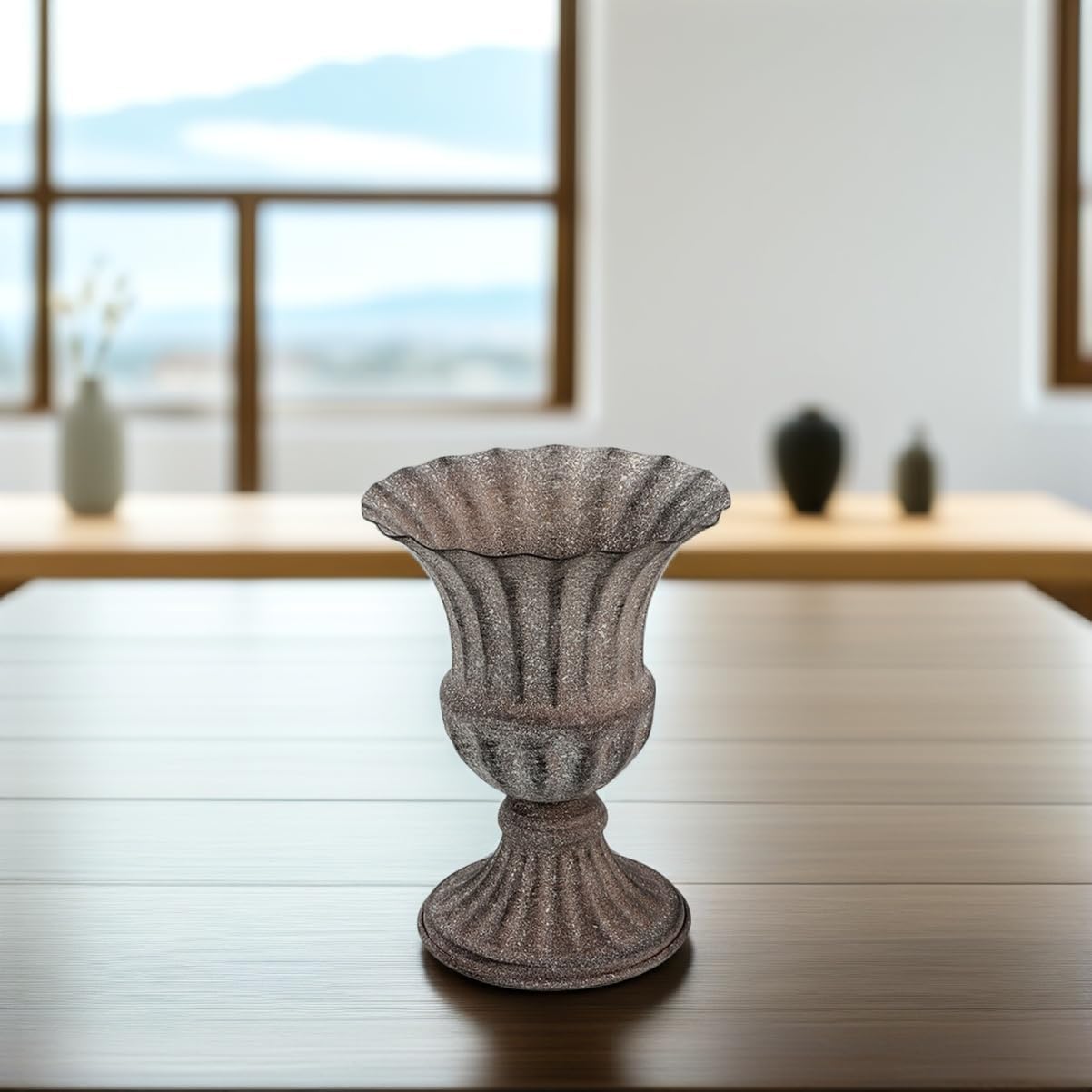 Vintage Metal Flower Vase for Dried Flowers and Plants