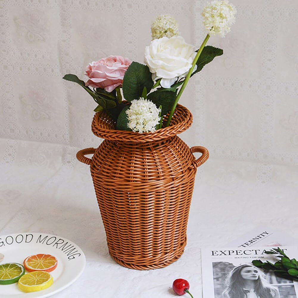 Generic Wicker Vase Rattan Woven Decorative Basket