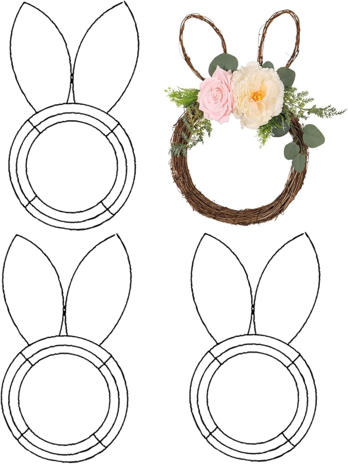 Bunny Shaped Wire Wreath Frame Easter DIY Decor