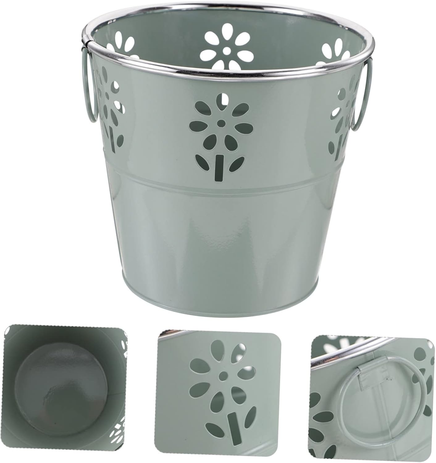 Vintage Galvanized Iron Flower Bucket Planter for weddings and rustic decor