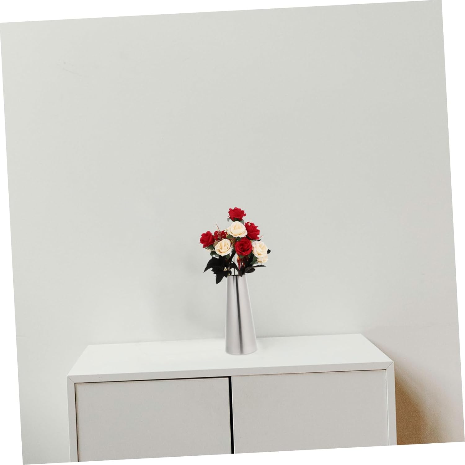 Happyyami Decorative Flower Vase Stainless Steel Tabletop Planter