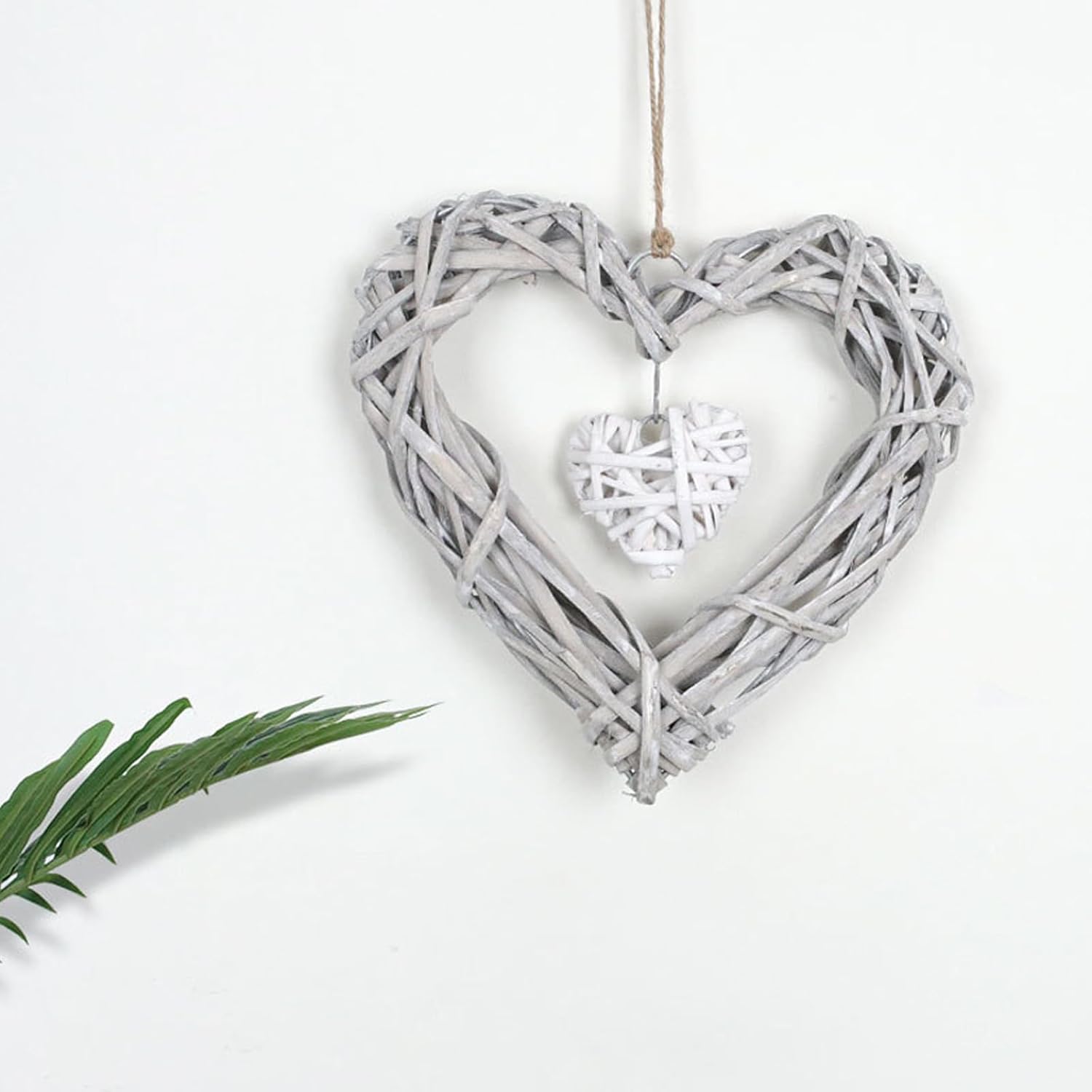 Rattan Heart Wreath Wall Decor 2Pcs