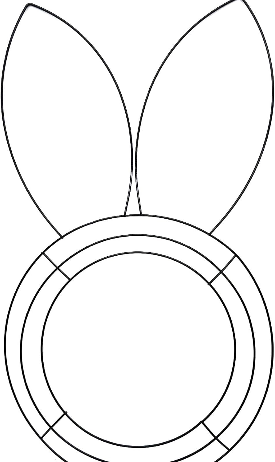 Easter Bunny Wreath Frame 3PCS Metal Wire Decor 1
