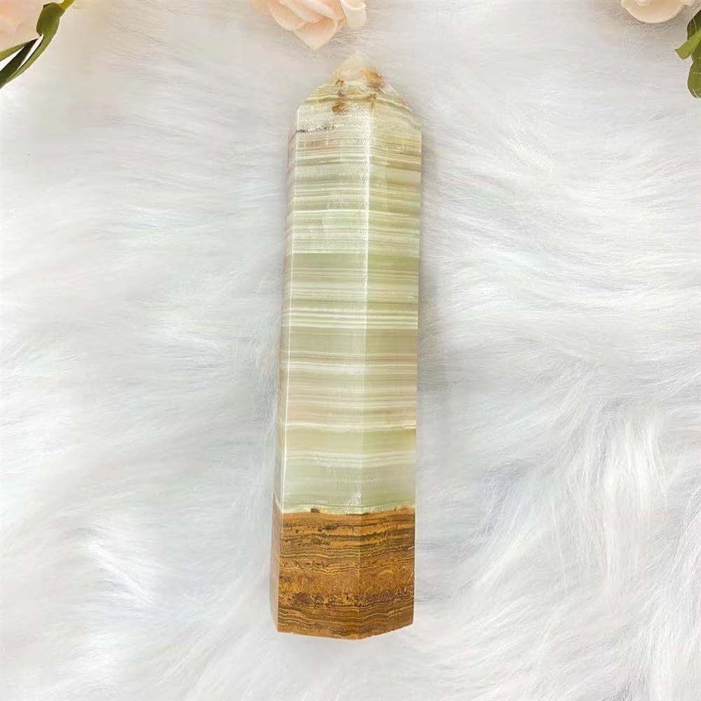KatLin Natural Afghan Jade Crystal Square Obelisk Reiki Healing Home Decor Ornament