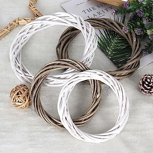 MALOKI 4pcs Rattan Wreath Ring for DIY Crafts