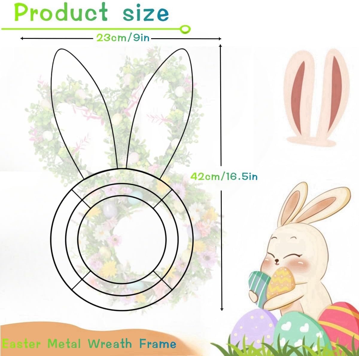 6 Pcs Bunny Wreath Frame for Easter DIY Indoor Outdoor Decor