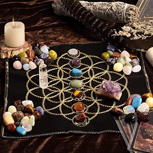 Rockcloud Chakra Healing Stone Meditation Mat Set