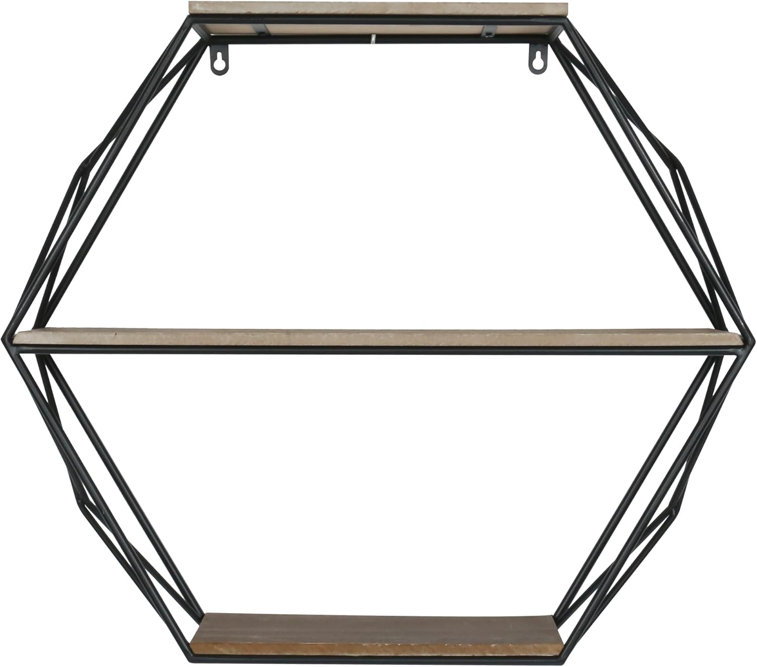 Oakrain Black Floating Wall Shelf Hexagon Living Room Bedroom