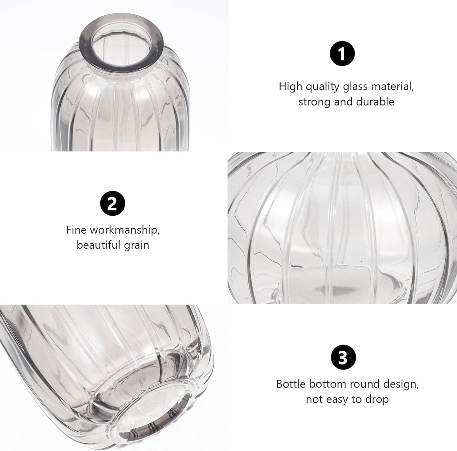 Amosfun 3pcs Creative Flower Vase for Home Decor