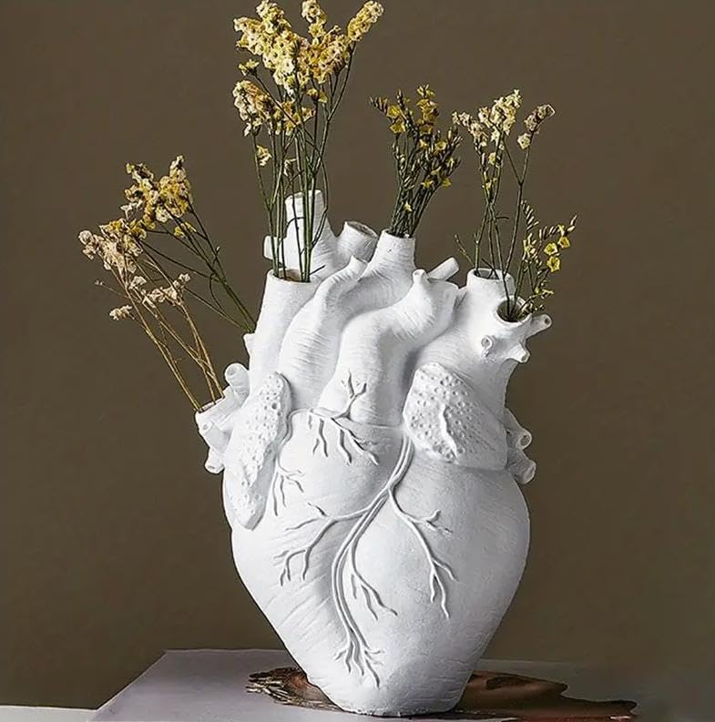 Heart Vase Gothic Anatomical Resin Flower Pot for Home Decor