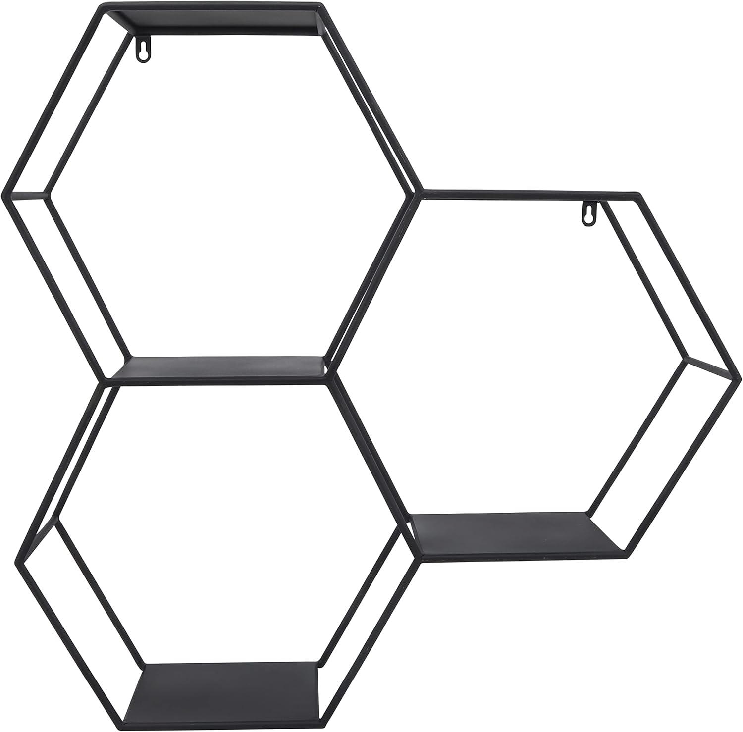 Sagebrook Home Modern Hexagon Wall Storage Shelf - 26 Black