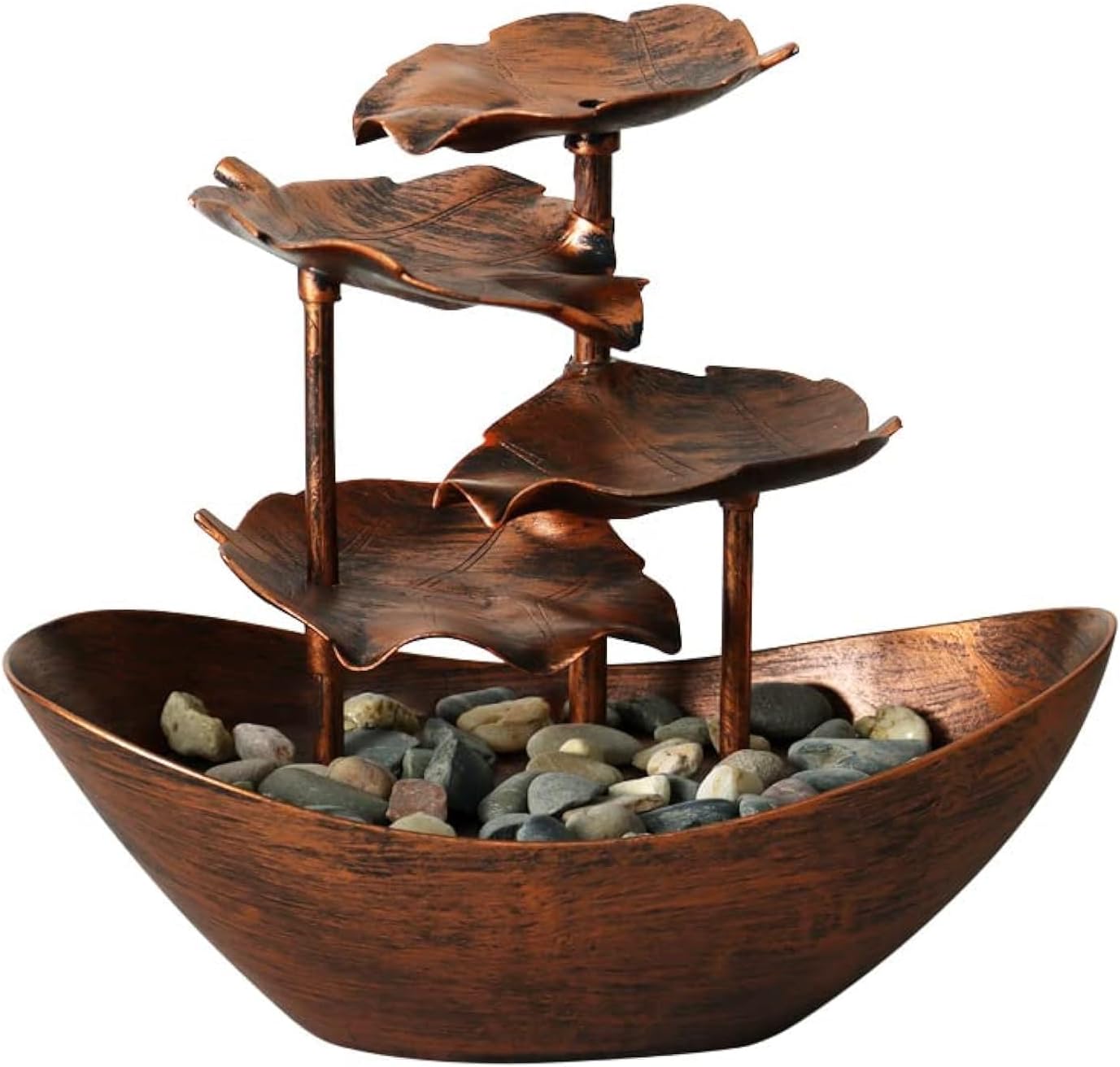 Creative Ingot Lotus Leaf Water Tabletop Fountain with LED Light