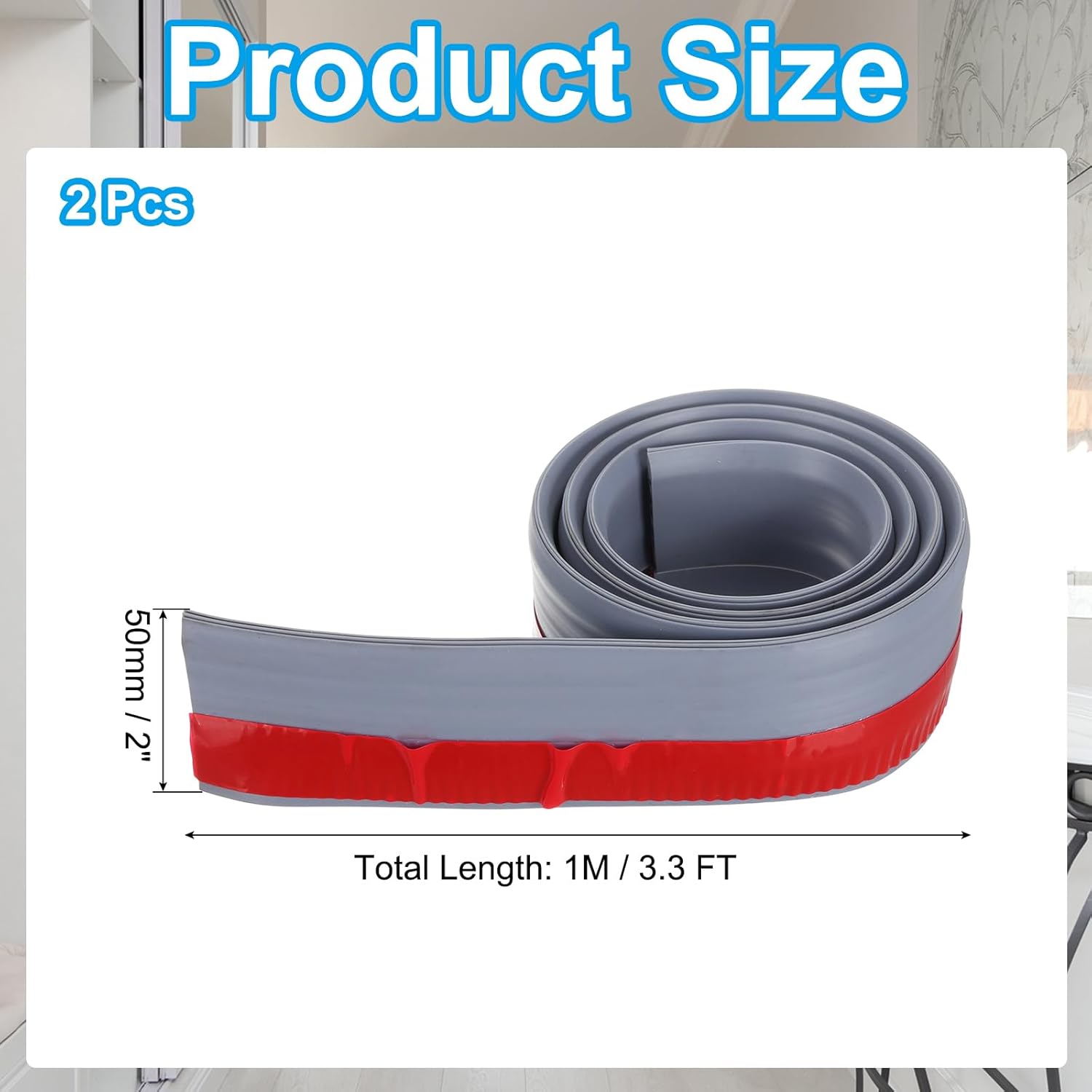PATIKIL Door Draft Stopper 2 Pack 33FT Gray